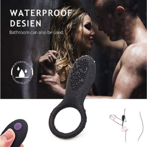 USB charging 10 frequency wireless remote control delay lock fine ring mens Silicone fun vibration Penis Penile exercise ring