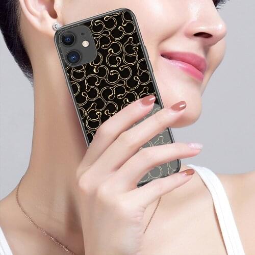 Golden Texture Geometry Phone Case For iphone 12 11 6 Mini Pro XS Max X XR 7 8 Plus Soft TPU Cover 12Pro 11Pro 12Mini