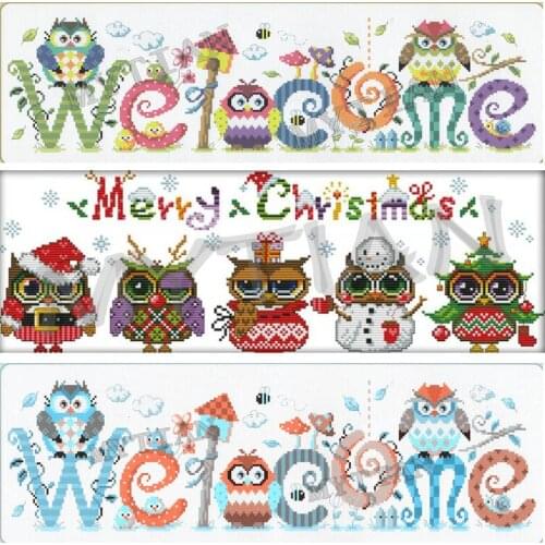 "welcome owl"Christmas gift Embroidery pattern resin full square/round diamond 5D diy paintings 3D cross stitch mosaic sticker