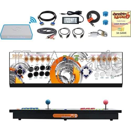 Wireles Pandora Box 6 1300 in 1 family 2 players joystick arcade console support add FBA MAME PS1 game can add up to 3000 games