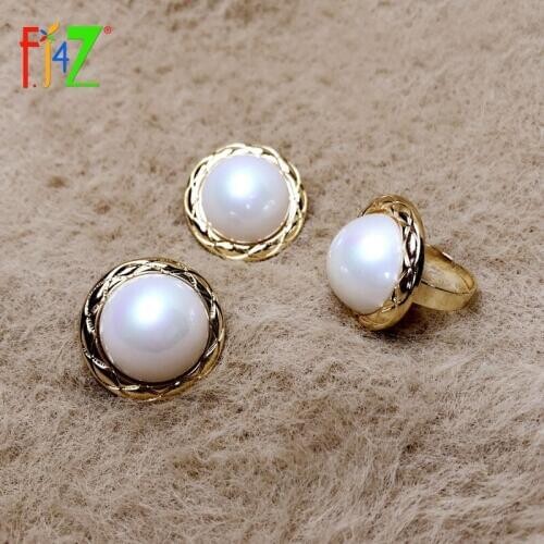 F.J4Z Fashion Hyperbole Geo Round Earrings Baroque Simulated Pearl Big Stud Earrings Classic Statement Jewelry Dropship