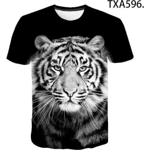 2020 Cool Men Women Children T-Shirts Animal Tiger 3D Print T Shirt Summer Short Sleeve Harajuku Casual Tops Boy Girl Kids Tee