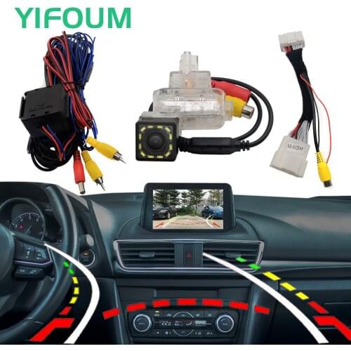 Fisheye Dynamic Trajectory HD Car Rear View Backup Camera For Mazda 3 BM BN Hatchback 2013-2017 2018 & Original Factory Screen