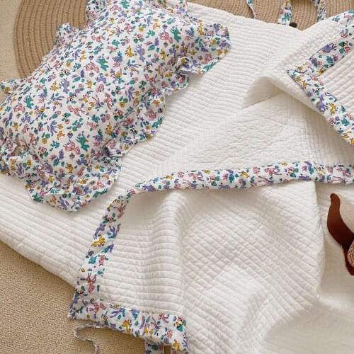 Korean Fashion Cartoon Deer Baby Bedding Blanket 100% Cotton Crib Cover Sheet Kindergarten Mattress Game Mat Newborns Nursery