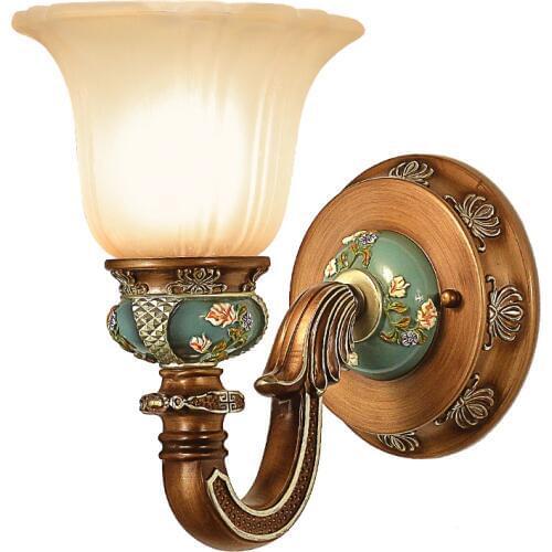 Corridor stained glass Wall Lights European rustic Bedroom Lamp Led Wall Lamp Simple Modern Minimalist Living Room wall Sconce