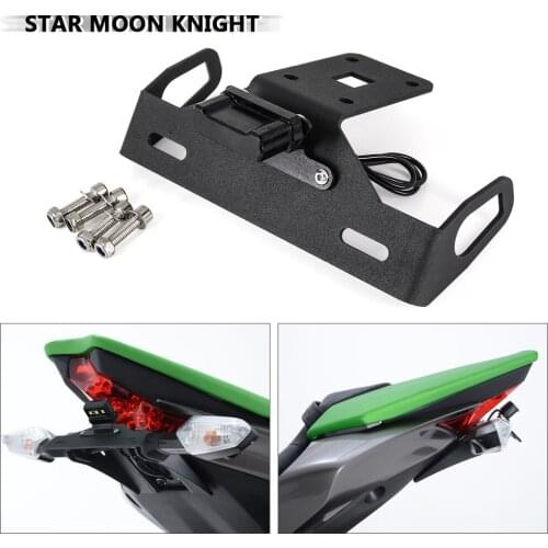 Motorcycle License Plate Holder Frame Fender mount Bracket LED Light For KAWASAKI Z1000 2014 2015 2016 2017 Z1000R 2018 2019