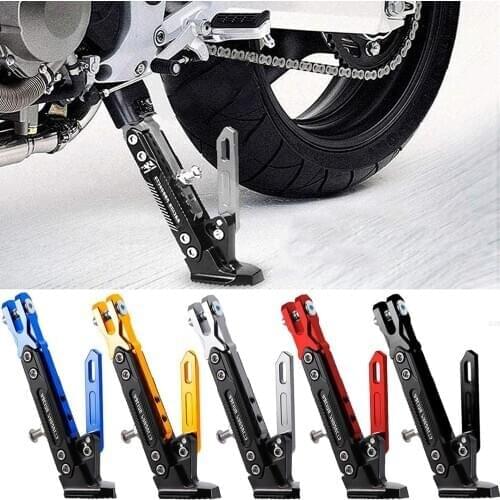 Motorcycle Adjustable Kickstand Foot Side Kick Stand CNC Aluminum Alloy Motorbike Parking Foot Side Support Stand Protector