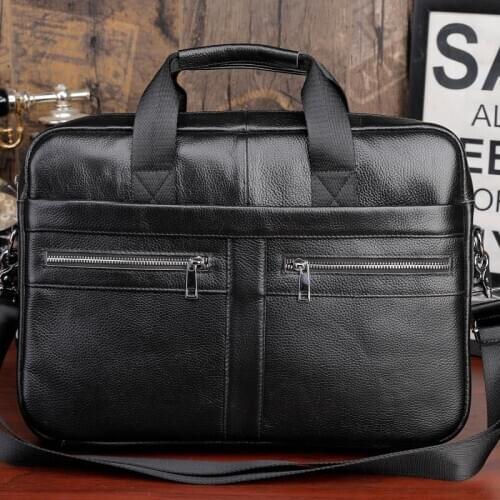 New hot selling mens bag crossbar handbag top layer leather leisure one shoulder business bag mens outdoor sports notebook bag