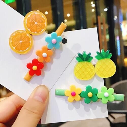 10PCS Hair Clip Set Fashion Cute Flower Fruit Hair Barrette Alligator Hair Clip