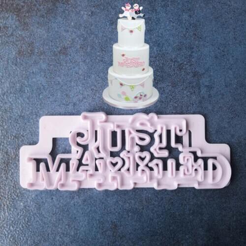 Newly Married Wedding Cut Model Just Married Fondant Cake Decorative Plastic Mold DIY Baking Tools A1493