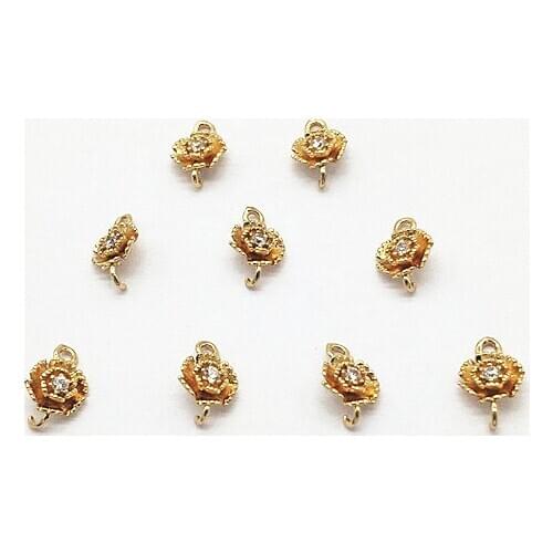 New arrival! 11x8mm 100pcs Cubic Zirconia Flower Connector for Earrings DIY parts,Jewelry Accessories Findings & Component