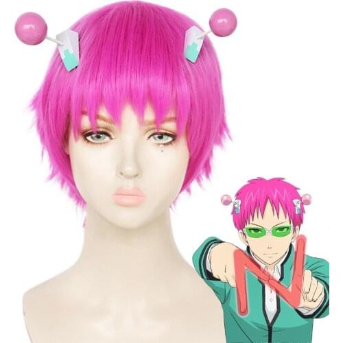 Anime Wig Hairpin Cartoon The Disastrous Life of Saiki Kusuo Cosplay headband Saiki Kusuo Party Prop