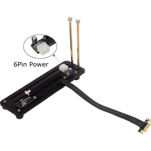 PCIe X1 to X16 Riser Extension Cable 6P Power PCI-E 1x 16x GPU Cable with Vertical Graphics Card Base Kit for Nvidia BTC Mining