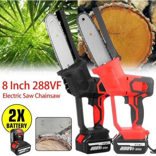 3000W 288V 8 inch Rechargeable Electric Saw Chainsaw with 2 Battery Brushless Motor One-Handed Wood Cutter For Makita Battery