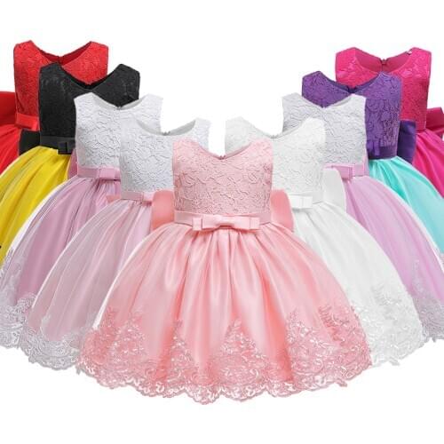 Wedding Dress Girls 2-12 Yrs old Princess Fluffy Flower Mesh Baby Girl Dresses Children Clothes Birthday Party Formales Vestidos