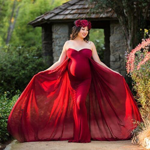 Shoulderless Maternity Dresses For Photo Shoot Maternity Photography Props Pregnancy Dresses For Pregnant Women Clothes Vestidos