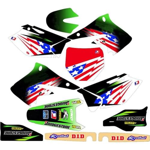 Full set of 3M Stickers kits Motorcycle Graphics Backgrounds Decals for Kawasaki KX250F KXF250 2005 2004 KXF 250 KX 250F
