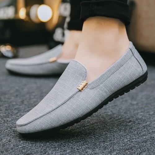Casual Shoes Comfortable Mens Shoes Denim Mens Shoes Adult Shoes New Mens Loafers Canvas Shoes Mens Flat Driving Shoes Shoes