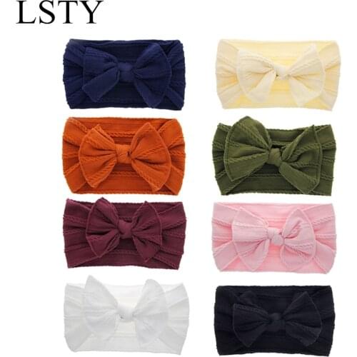 Big Bow Headband Kid Girls Stretch Headwraps Toddler Headwrap DIY Stretch Fabric Children Accessories Over Sized Bow Kids Turban