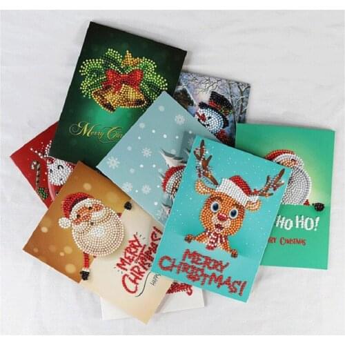 Christmas cards, new 5ddiy diamond painted cards, handmade Christmas gifts, single diamond cards, preferred holiday gifts