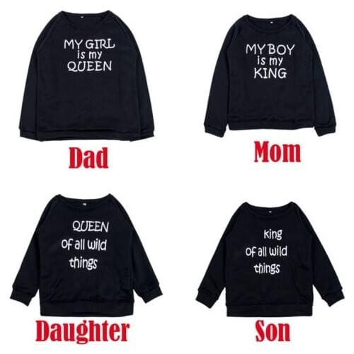 Family Matching Outfits Warm Couple T-Shirt King & Queen Matching Set Sweet Family Love Clothes Tee Gift