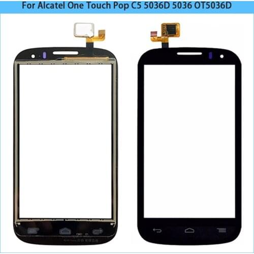 New OT5036 Touch Screen For Alcatel One Touch Pop C5 5036D OT5036D 5036 Touch Sensor Panel Digitizer Front Glass Lens Panel