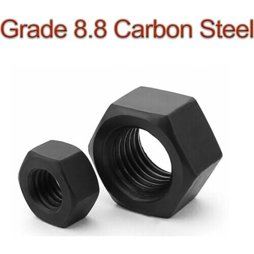 Hex Nuts Black Grade 8.8 Carbon Steel GB6170 Hexagon Nuts M2 M2.5 M3 M4 M5 M6 M8 M10 M12 M14 M16 M18 M20 M22 M24 M27 M30