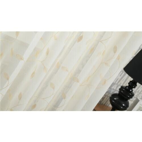 European White Embroidered Voile Curtains Bedroom Sheer Curtains for Living Room Tulle Window Curtains/Panels Window Screening