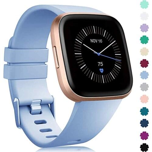 Silicone Band For Fitbit Versa/Versa Lite /versa 2 Band Wristband Strap Bracelet Watch Secure Adjustable Band