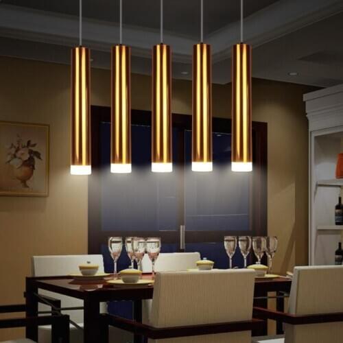 3W led Pendant Lamp Long Tube light Kitchen Island Dining Room Shop Bar Counter Decoration Cylinder Hanging Light Kitchen Lamp