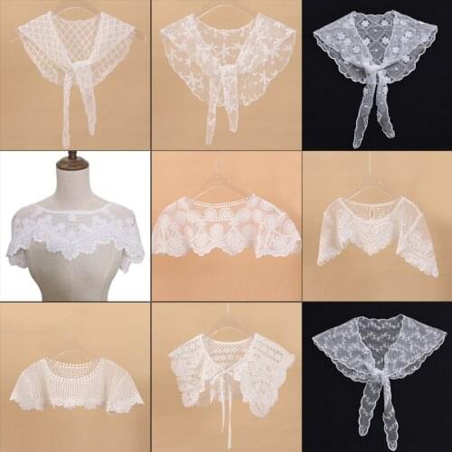Embroidery Fake Collar Various Style False Collar Summer Transparent Faux Collar Necklace Dress Shirt Collar Shawl