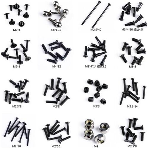 WL Wltoys 12428 RC Car Spare parts Screws Pan Head Screws Flat Head Screws Half tooth screw M2 M2.3 M2.5 M3 M4 Screws for RC Car