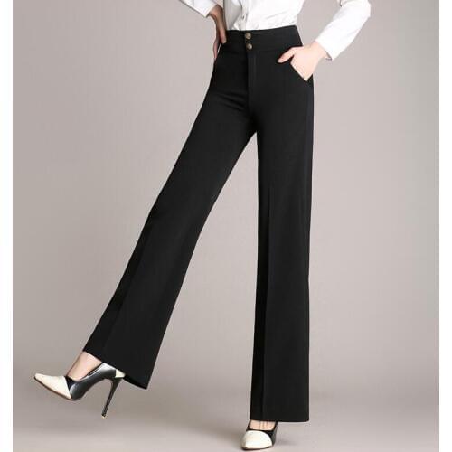 Women Ladies Vintage Loose High Waist Long Trousers Chiffon Casual Palazzo Pants Wide Leg Pants pantalones Plus Size