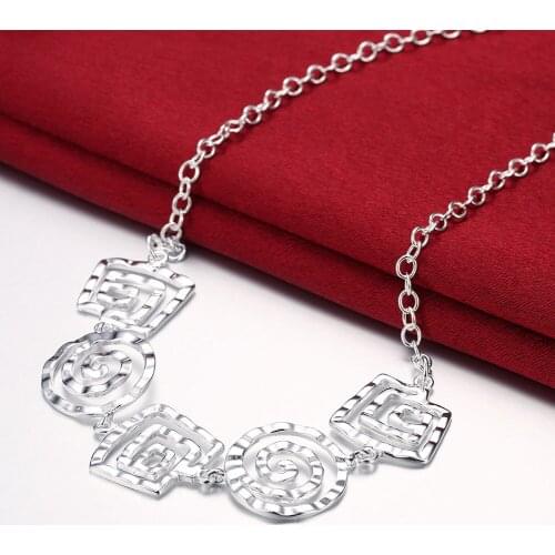 Hot charms Spiral pattern Pendant 925 Sterling Silver Necklace For Women fine fashion party Wedding Jewelry Christmas gifts