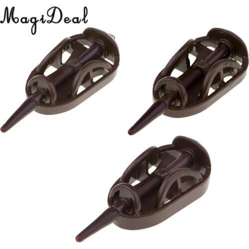 1 Piece Fishing Inline Safe Flat Method Feeder Carp Fishing Tackle Brown