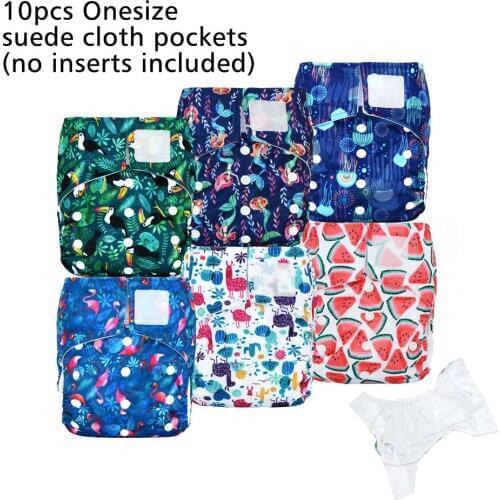 10pcs/lot)Happy Flute Hook&Loop OS Pocket Cloth Diaper,Two pockets,Waterproof And Breathable,For 5-15 kg Baby