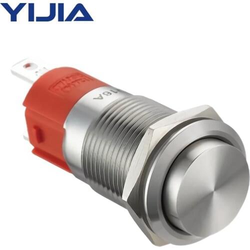 CNWX 16mm 10A Normally Open High Current Locking Metal Push Button GQ16AH-10Z/S