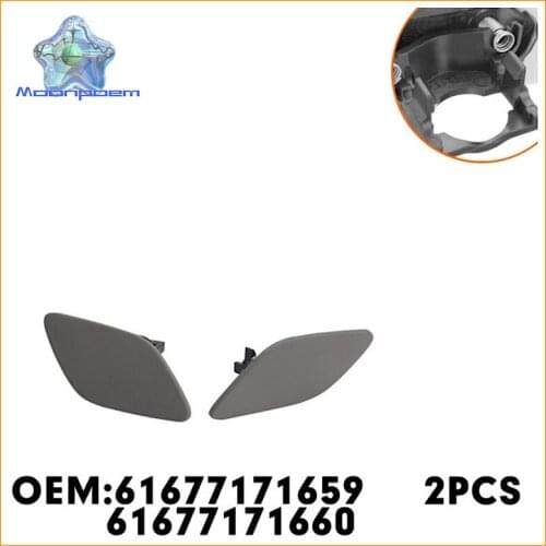 2PCS 61677171659 61677171660 Headlight Washer Spray Nozzle Jet Cap Cover Left/ Right Side For BMW 3 Series E92 E93 2005-2010