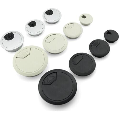 2Pcs Desk Wire Hole Cover Base Computer Grommet Table Cable Outlet Port Surface Line Box Furniture Hardwar