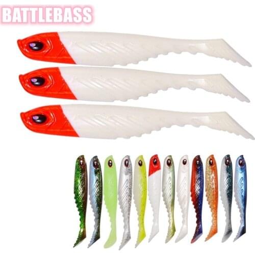 2020 HOT fishing lure soft pvc materia t tail paddle fishing lure 70mm 3.5g 4pcs t tail soft plastic worm lure fishing bait