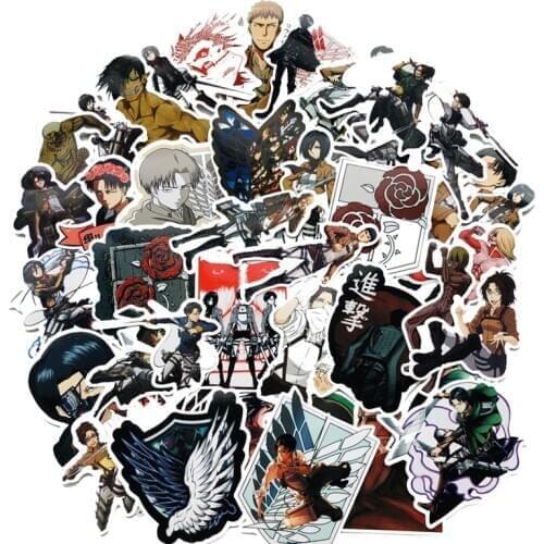 5 Sets=210PCS Japanese Anime Giant Sticker Guitar Cup Computer Pvc Sticker