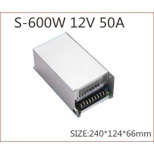 600W 12V 50A Single Output Switching power supply for LED Strip light AC-DC S-600-12