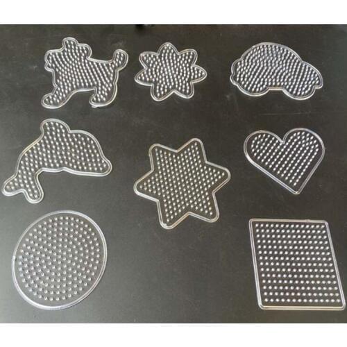 8 Piece/Lot 5mm Hama Beads template Plastic Stencil Jigsaw PUPUKOU Beads Diy Transparent Shape Puzzle Template PUPUKOU