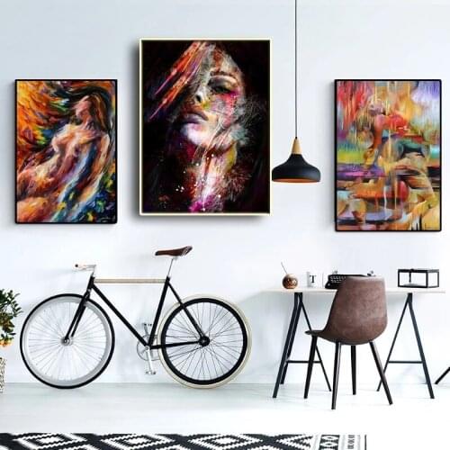 Men and women art abstract fashion gender character mural living room decoration poster girl bedroom abstract oil painting