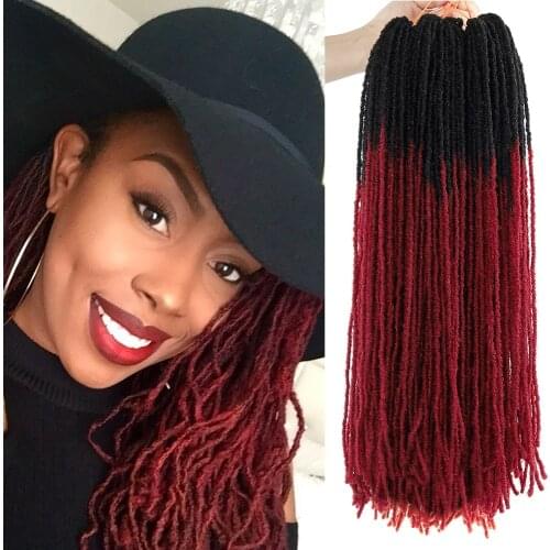 Deadlocks Sister Locks Afro Crochet Braids Ombre Color 18 Inch Brown Synthetic Braiding Hair for Women Faux Locs Crochet Hair