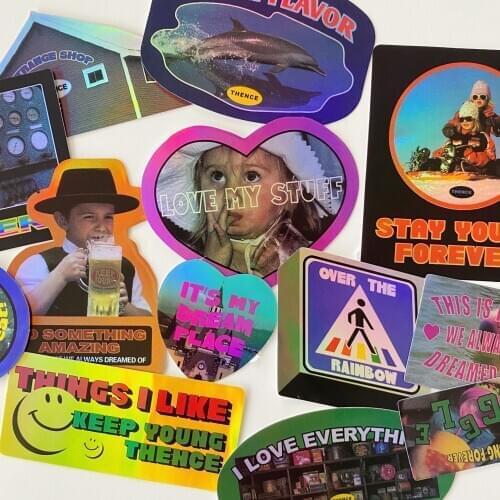 American Cute Laser sticker DIY scrapbook journal bottom collage diary happy plan phone computer gift sealing decorative sticker