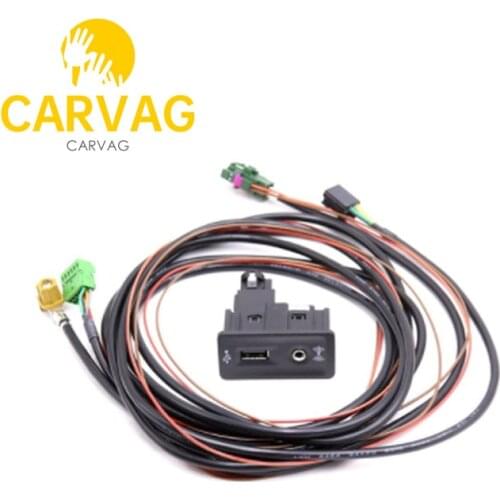 Car AUX AMI USB Switch Cable for FOR VW Golf MK7 CarPlay media AUX MIB2 PRO USB AMI Install Plug Socket Switch Button Harness