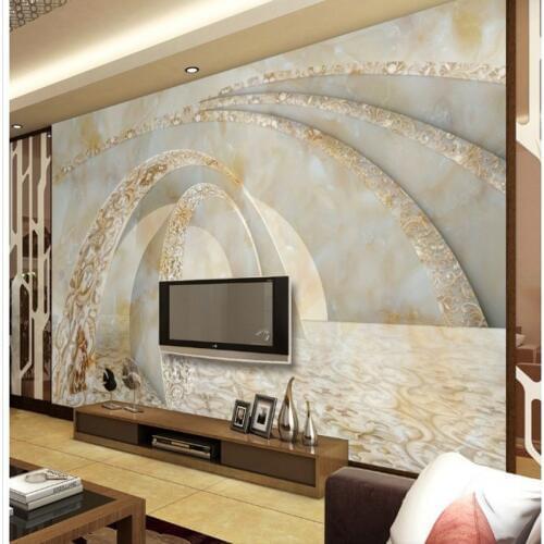 Beibehang Personalized custom marble material 3D TV sofa backdrop mural wallpaper over environmental perspective space