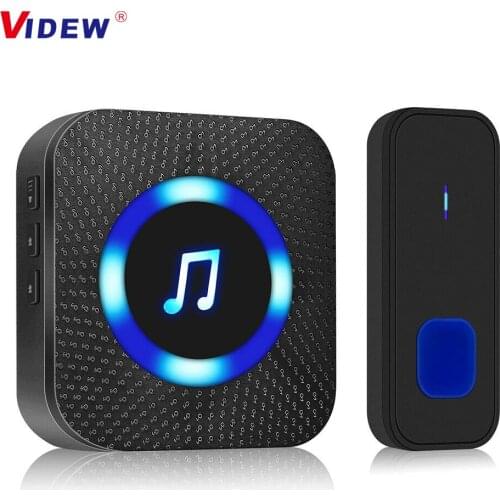 Wireless Doorbell with LED Waterproof Door Bell with Chime Outdoor Home Security Welcome Bell Smart Calling Bell with Receiver