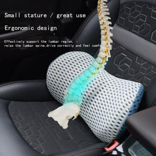 Breathable Physiotherapy Mesh Lumbar Pillow Memory Foam Lumbar Support for Home Car Seat Back Low Back Cushion Cushion Bed Sofa